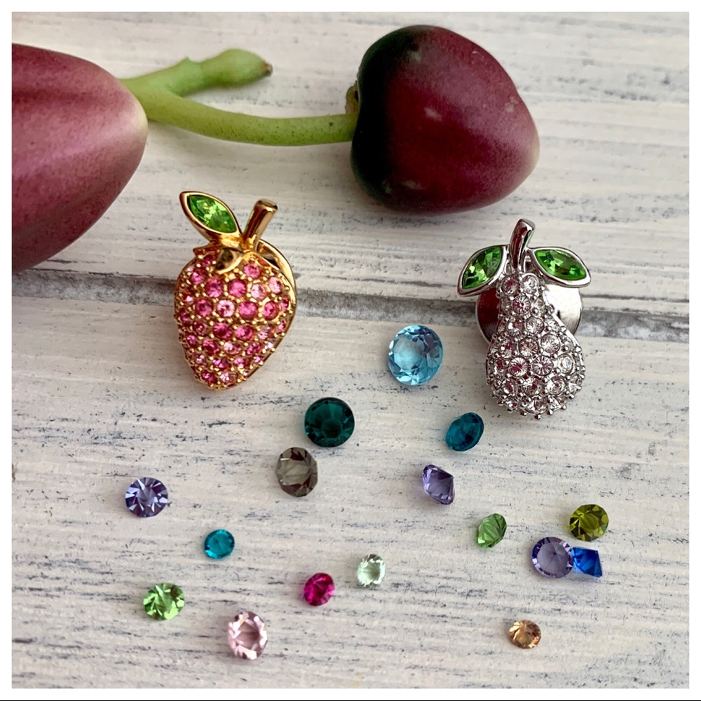 Swarovski Strawberry & Pear Tack Pins